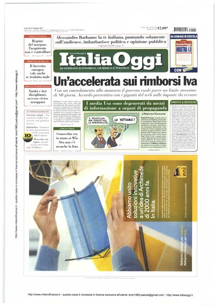 Italia oggi : quotidiano di economia finanza e politica